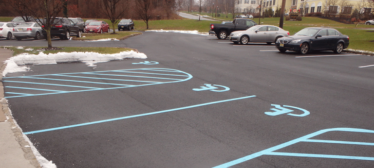 pavement with handicap lines